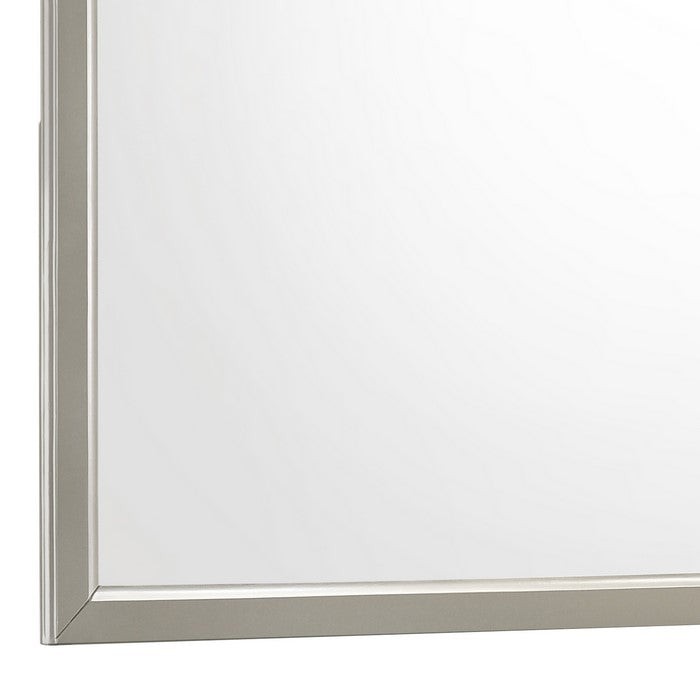 Camelback Dresser Top Beveled Mirror with Faux Diamond Inlay, Silver - BM215416