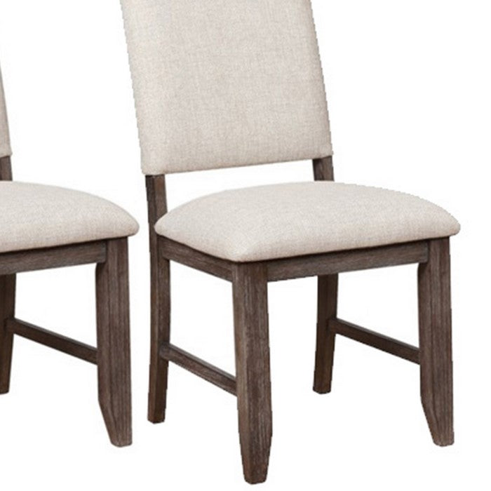 Counter Height Chair with Nailhead Trimmed Back, Set of 2, Brown and Cream