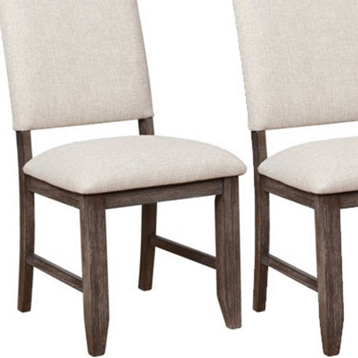 Counter Height Chair with Nailhead Trimmed Back, Set of 2, Brown and Cream