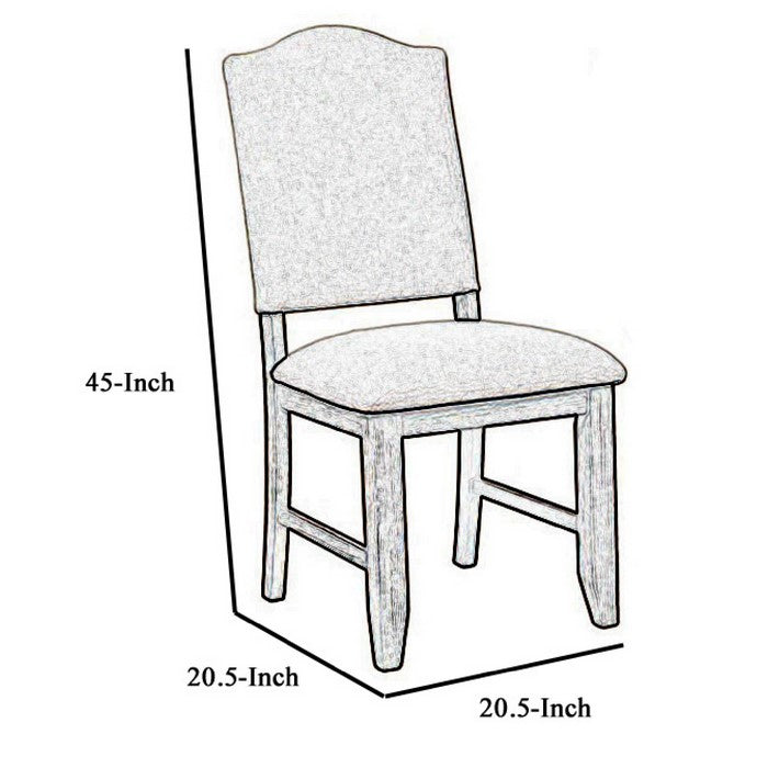 Counter Height Chair with Nailhead Trimmed Back, Set of 2, Brown and Cream