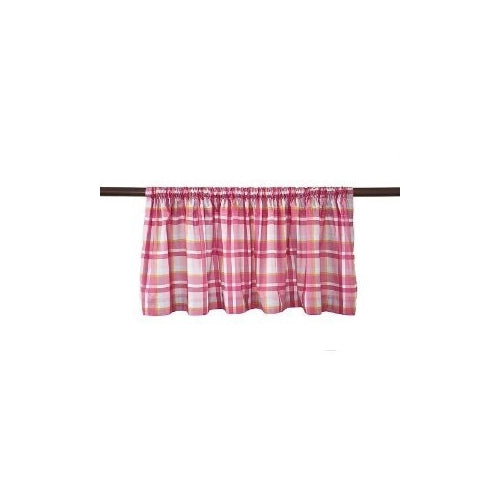 Kenneth Brown Baby Limited Edition Sweet Stitches Valance (54in W x 16in H, Red/Pink/Turquoise)