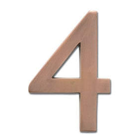 Architectural Mailboxes 3582AC-4Brass 4-Inch Floating House Number, Antique Copper "4"