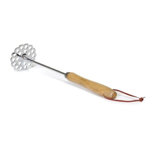 IMUSA IMU-71125 Metal Potato Masher with Handle, Wood