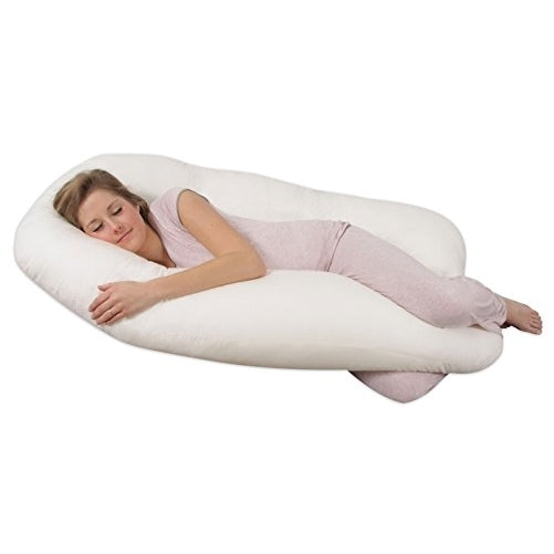 Leachco Back 'N Belly Contoured Body Pillow, Ivory