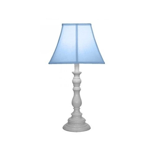 Creative Motion White Base Resin Table Lamp, Light Blue