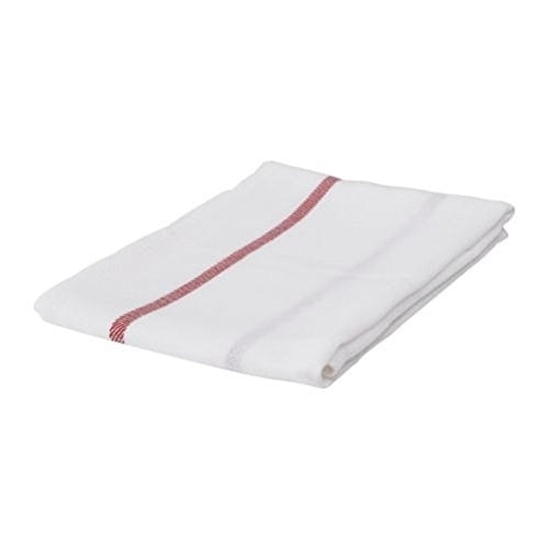 Ikea Dish Towel 101.009.09, Pack of 10, White, Red