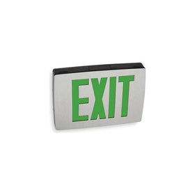 Exit Sign w/ Bttry Back Up, 0.60W, Green, 2