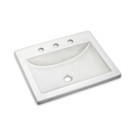 American Standard 0643008.020 Drop-In Bathroom Sink with 3 Hole with Overflow, 21", White