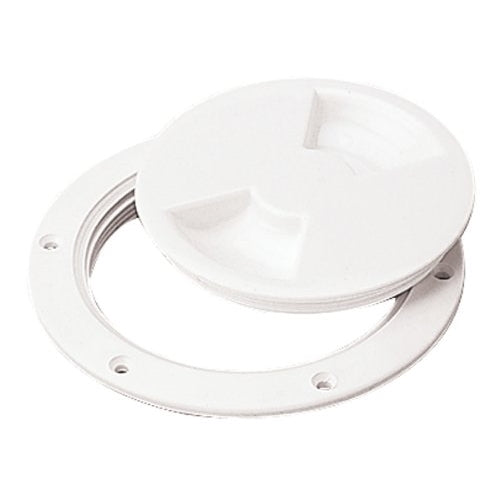 Sea Dog 337150-1 Screw Out Deck Plate, 5-7/16" /White