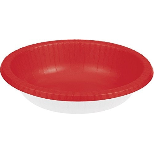 Creative Converting Touch of Color 20 Count Paper Bowl, 20 oz, Classic Red