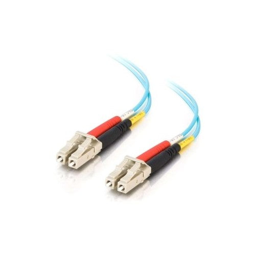 C2G/Cables to Go 11000 LC-LC 10GB 50/125 OM3 Duplex Multimode Fiber Optic Cable, TAA Compliant, Aqua (3.3 Feet, 1 Meter)