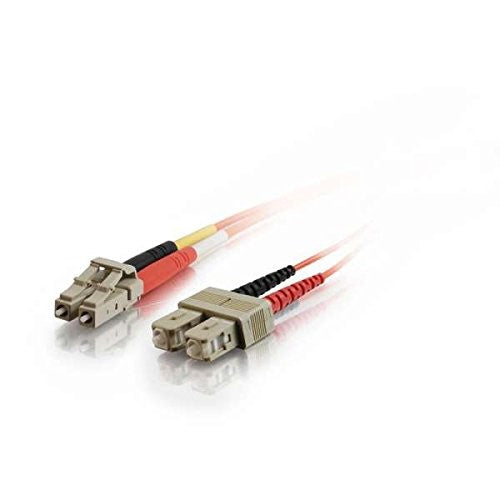 C2G/Cables to Go 33014 LC-SC 50/125 OM2 Duplex Multimode PVC Fiber Optic Cable, Orange (1 Meter)