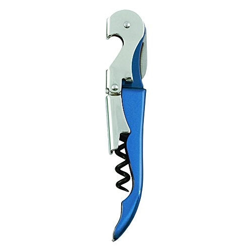 Truetap Metallic Blue Double Hinged Waiter's Corkscrew by True