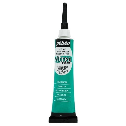 Pebeo Vitrea 160, Glass Paint Outliner, 20 ml Tube - Emerald