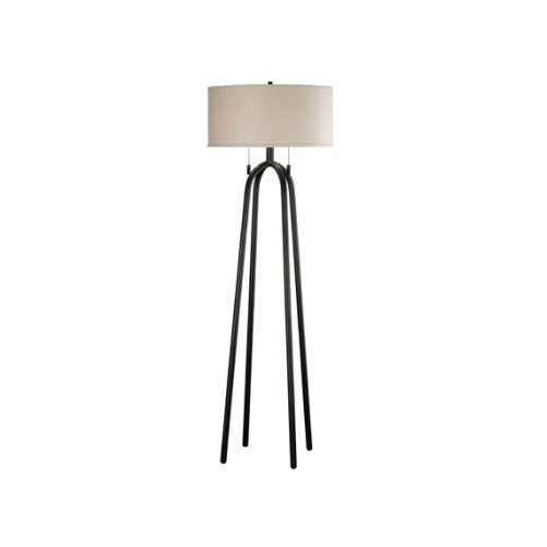 Kenroy Home Quadratic 61 Inch Floor Lamp In Oil Rubbed Bronze Finish With Tan Drum Shade