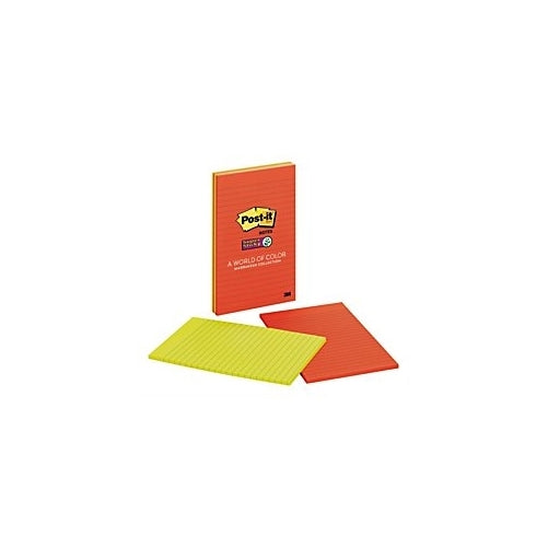 Post-it Super Sticky Notes, 5 in x 8 in, Marrakesh Collection, Lined, 2 Pads/Pack (5845-SSAN)