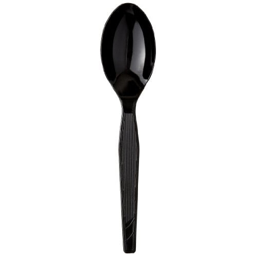 Dixie TM517 Medium Weight Polystyrene Teaspoon, 5.88" Length, Black (Case of 1,000)