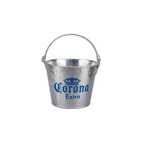 Corona Extra Galvanized Beer Bucket W/Built-In Bottle Opener