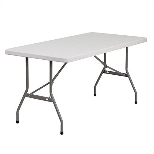 Flash Furniture 30''W x 60''L Granite White Plastic Folding Table