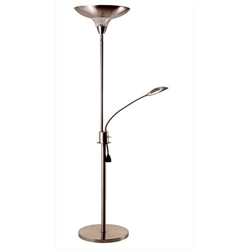 Ore International 3038SN 2-Light Task Torchiere Floor Lamp, 72-Inch Height