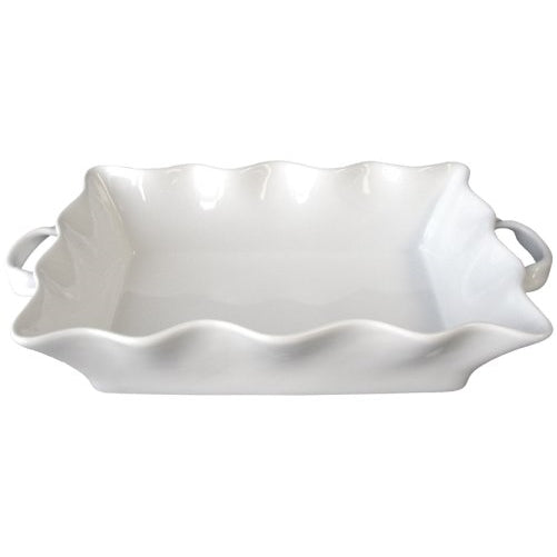 BIA Cordon Bleu Wavy Collection 3-Quart Rectangular Baker with Handles, White