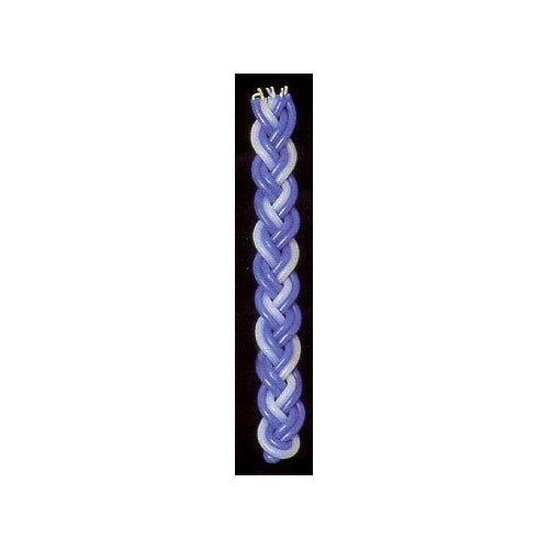 Havdalah Candle Braided Blue and White Flat