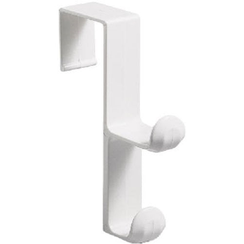 InterDesign Over Door Organizer Hook for Coats, Hats, Robes, Clothes or Towels – Double Hook, White