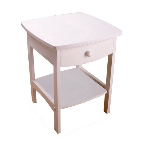 Winsome Wood End Table/Night Stand with Drawer and Shelf, White