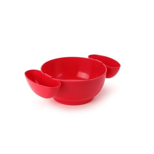 Prodyne Chips and Dips Bowl, Red, 3-Piece