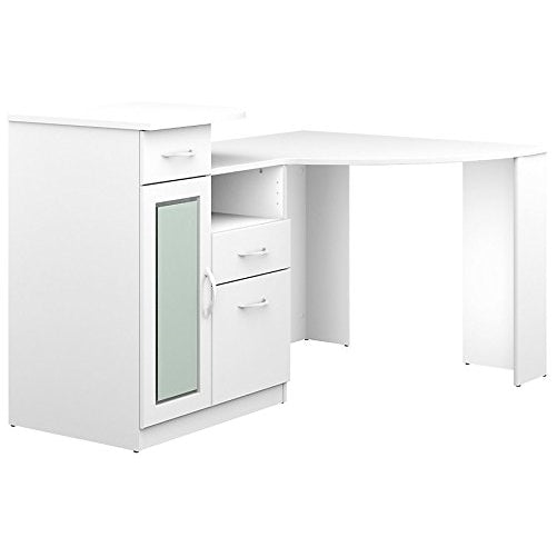 Bush Furniture Vantage Corner Desk in Pure White