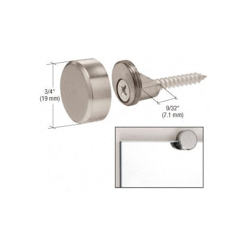 CRL Brushed Nickel Round Mirror Clips - Set