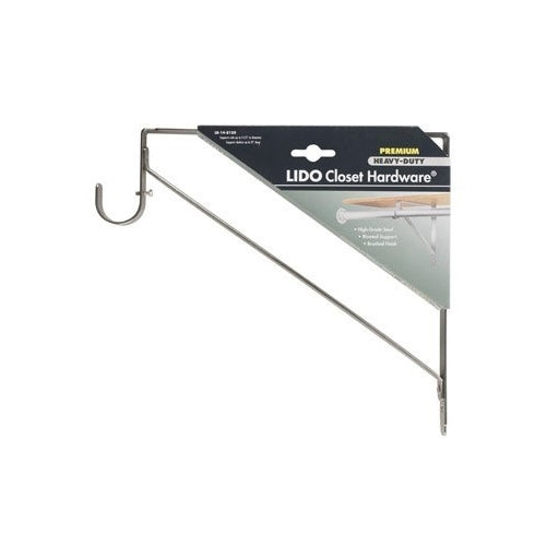 Lido Designs Brushed Nickel Heavy Duty Shelf and Rod Bracket