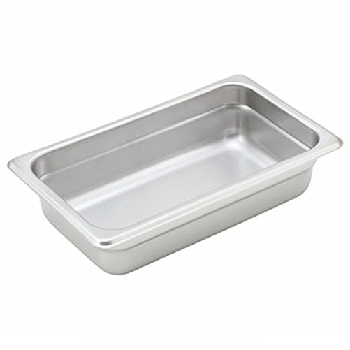 Winco SPJH-402 Steam Table Pan, 1/4 Size, 2-1/2" Deep, Heavy Weight S/S