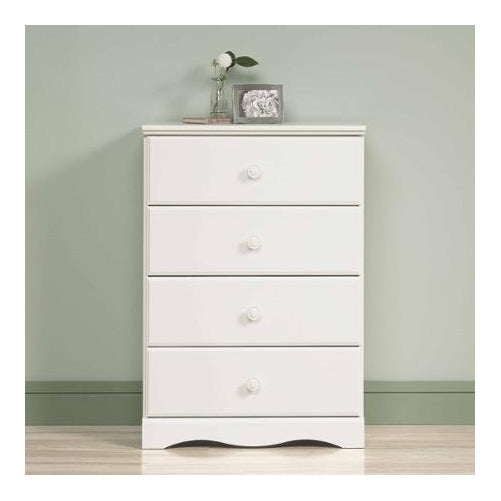 BLOSSOMZ Sauder Storybook 4-Drawer Chest, Soft White, Drawers with Metal Runners and Safety Stops (Soft White)