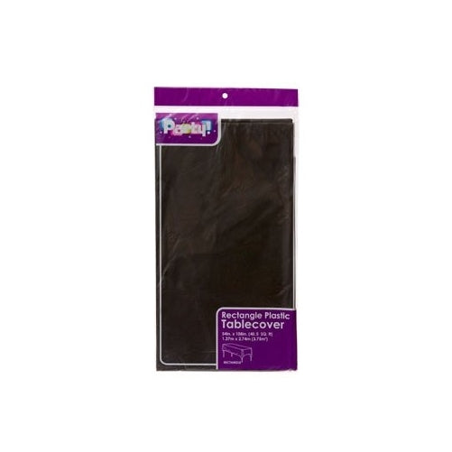 PACK OF 4 BLACK Disposable Plastic Tablecloths, 54 x 108"