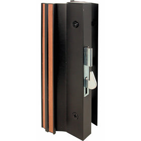 Prime-Line Products C 1001 Sliding Glass Door Handle Set, 4-15/16 in., Extruded Aluminum, Black, Hook Style, Surface Mount