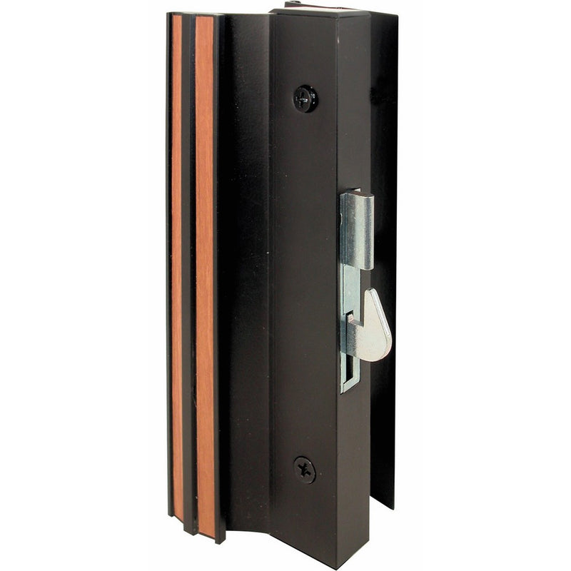 Prime-Line Products C 1001 Sliding Glass Door Handle Set, 4-15/16 in., Extruded Aluminum, Black, Hook Style, Surface Mount