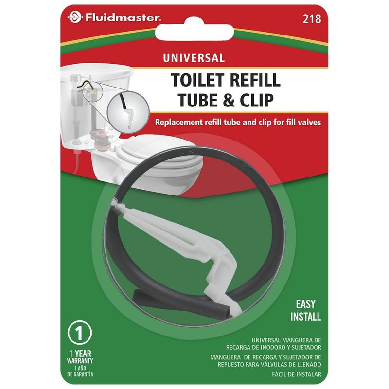 Fluidmaster 218 Toilet Refill Tube and Clip Replacement, For 200, 400A and Most Other Valves