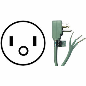 Certified Appliance Accessories 15-Amp 90°-Plug Appliance Power Cord, 5ft