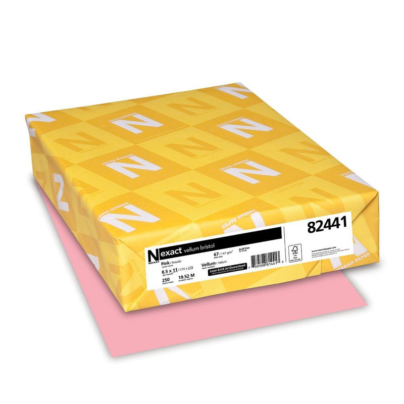 Exact Vellum Bristol, 8.5" x 11", 67 lb/147 gsm, Pink, 250 Sheets (82441)