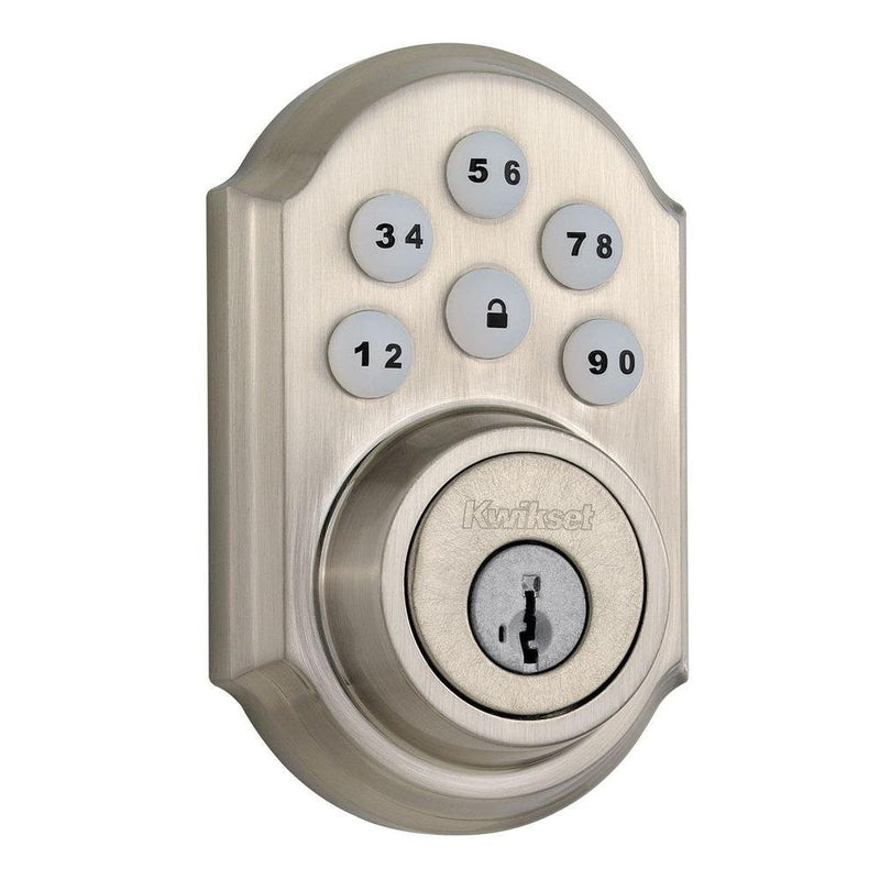 OLD MODEL: Kwikset 909 SmartCode Electronic Deadbolt featuring SmartKey in Satin Nickel