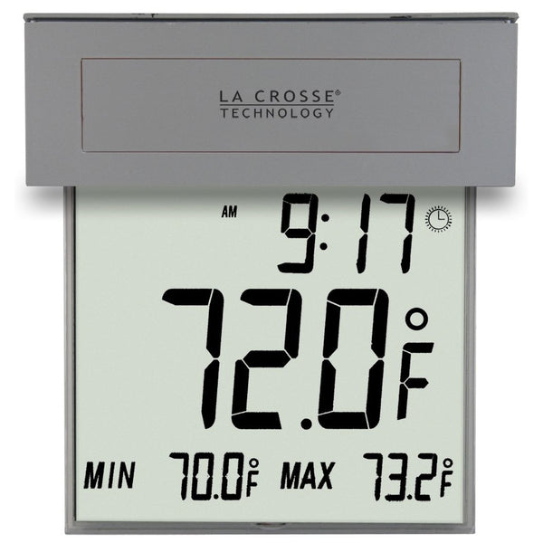 La Crosse Technology 306-605 Solar Window Outdoor Thermometer with Nighttime illumination and MIN/MAX records with Auto-reset