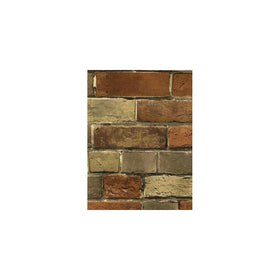 Wallpaper Faux Smooth Rust Tuscan Brick Wall, Looks Real Up!