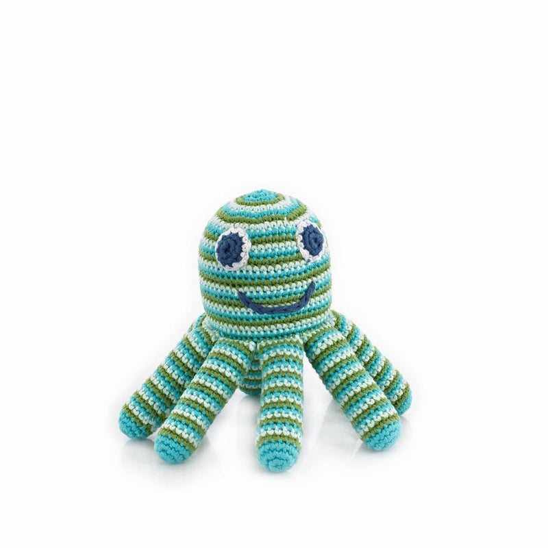 Deep Green Octopus Rattle by Pebble | Octopus toys, Kids toys, Toddler Toys | Helping women out of poverty and putting smiles on faces worldwide!