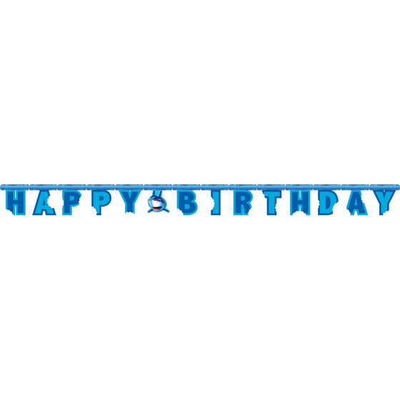 Jointed Happy Birthday Banner, Shark Splash