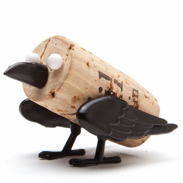 Wine Accessories - Corkers Animals Crow - Character Pins For Wine Cork - Unique Packaging Hangs On Wine Bottle by Monkey Business