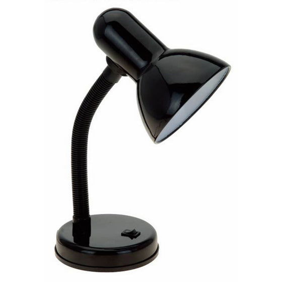 Simple Designs Home LD1003-BLK Basic Metal Desk Lamp with Flexible Hose Neck, 4.92" x 4.92" x 11.81", Black