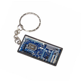 Graphics and More Blue Computer Motherboard Processor CPU Memory Keychain Ring (K2197)