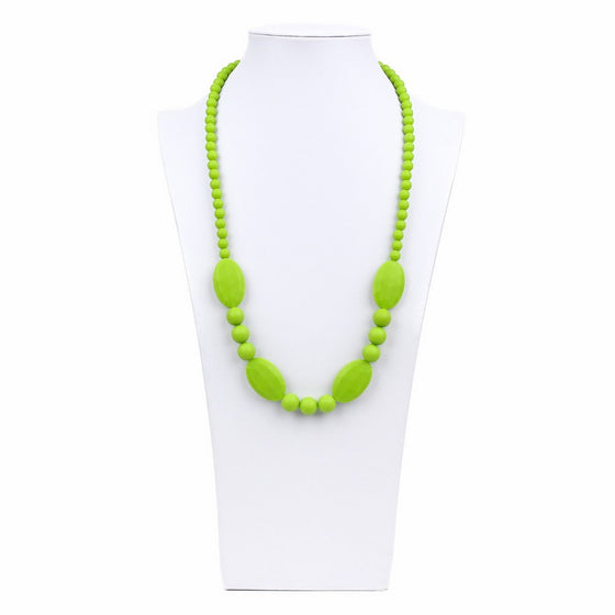 Bumkins Nixi Ellisse Silicone Teething Necklace, Green