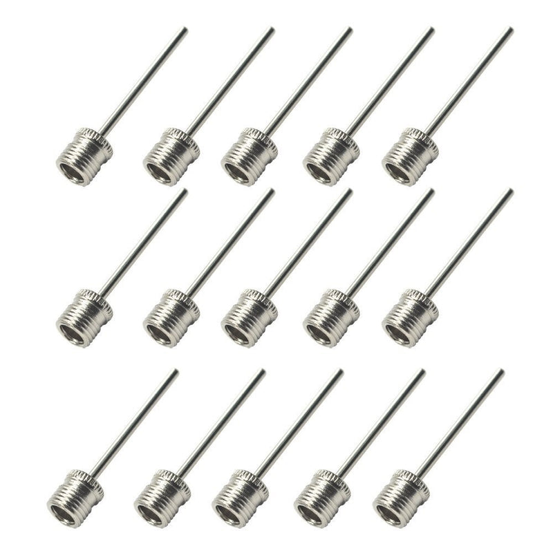 Bluecell 15 Pcs Silver Color Metallic Air Inflation Needle for Sport Football/Basketball/Soccer/GYM